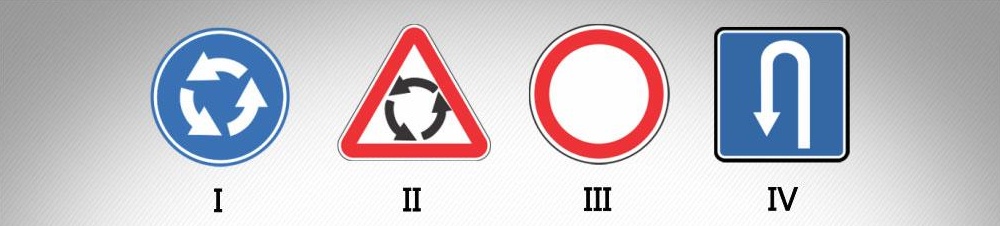 მოცემული საგზაო ნიშნებიდან რომელი აღნიშნავს მობრუნების ადგილს?