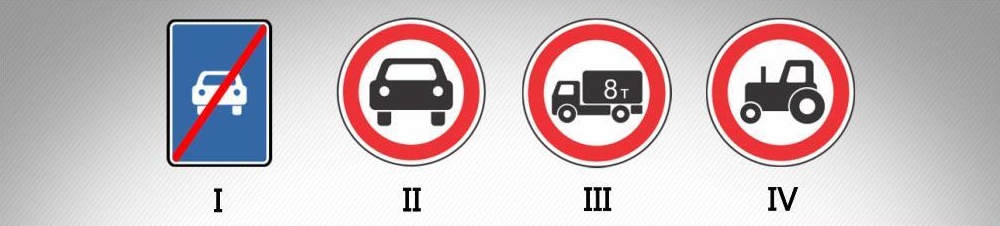მოცემული საგზაო ნიშნებიდან რომელი კრძალავს ყველა სახის მექანიკური სატრანსპორტო საშუალებით მოძრაობას?